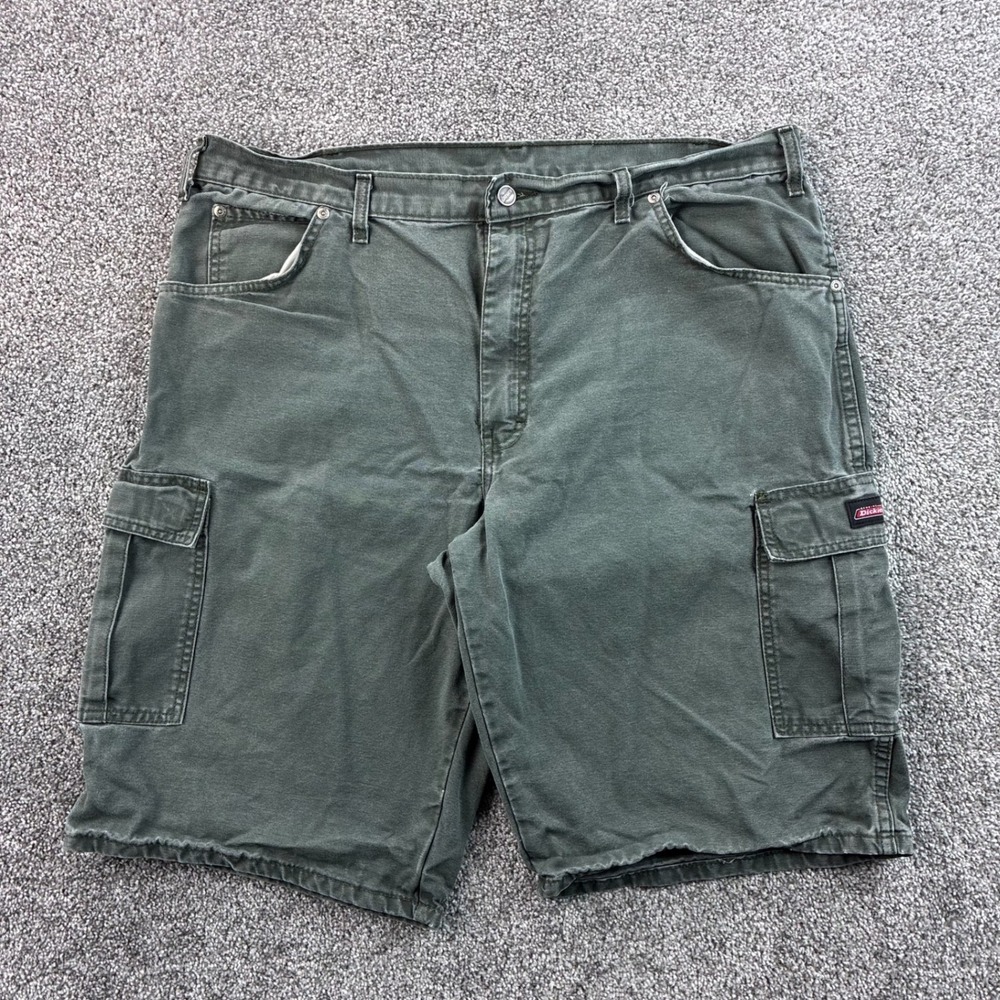 Dickies Cargo Shorts Mens 40 Green Cotton Relaxed Fit‎ Workwear Duck Canvas